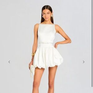 Retrofete White Bubble Hem Mini Dress